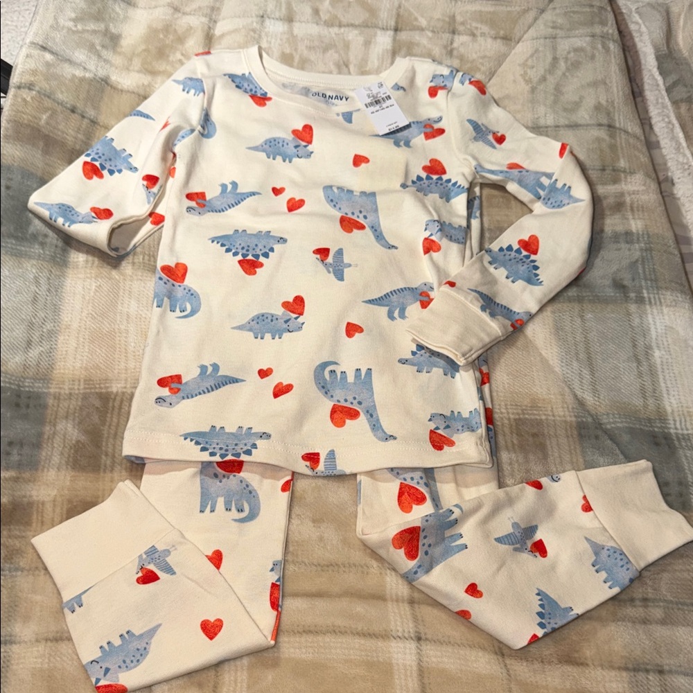 Old Navy Kids Pajama Set - Cream, Blue, and Red